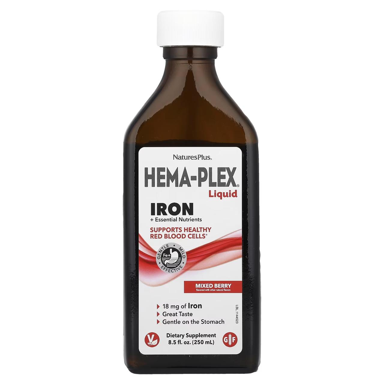 NaturesPlus® Hema-Plex® Liquid, Iron, 8.5 fl oz (250 ml)