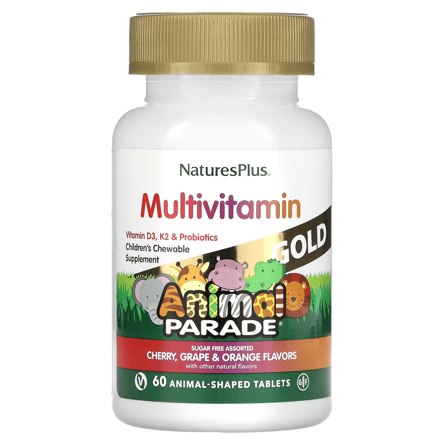 NaturesPlus® Animal Parade Gold, Assorted Chewable, 60 Tablets