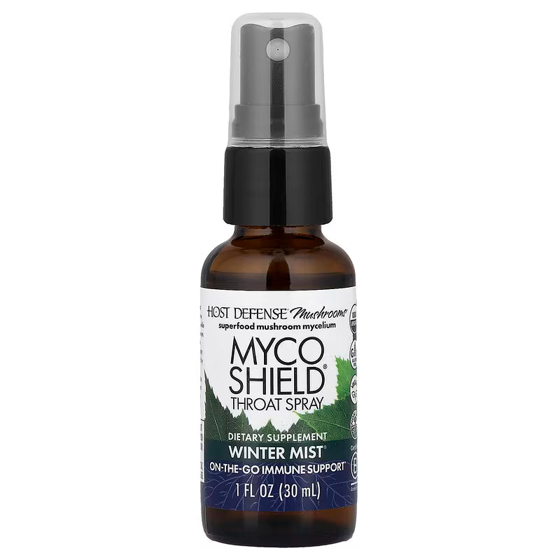 Host Defense, Mushrooms™, MycoShield® Throat Spray, Winter Mist, 1 fl oz (30 ml)