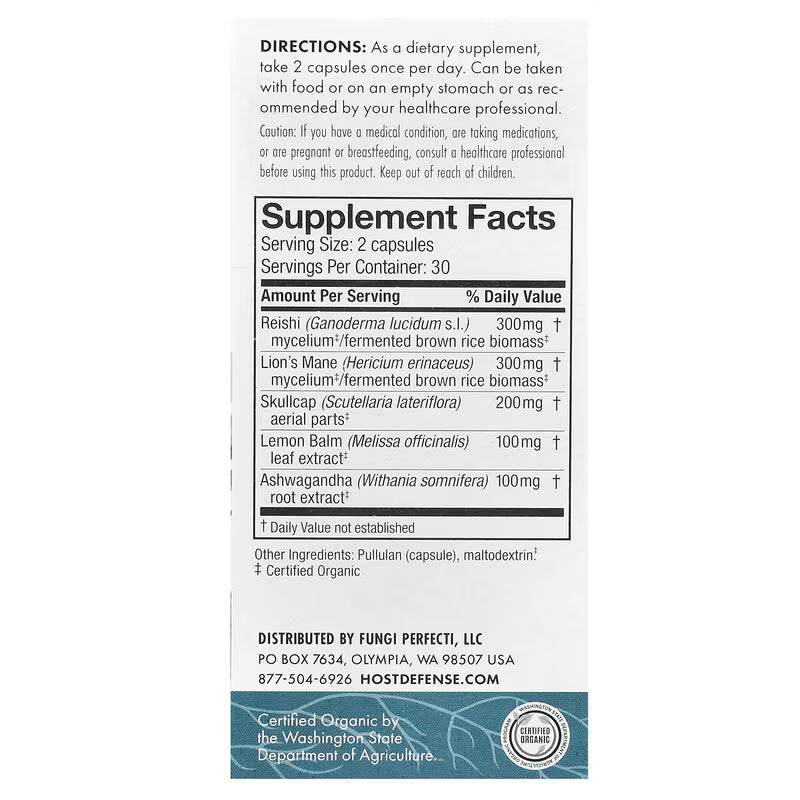 Host Defense, Mushrooms™, MycoBotanicals®, Stress Decompress®, 60 Capsules