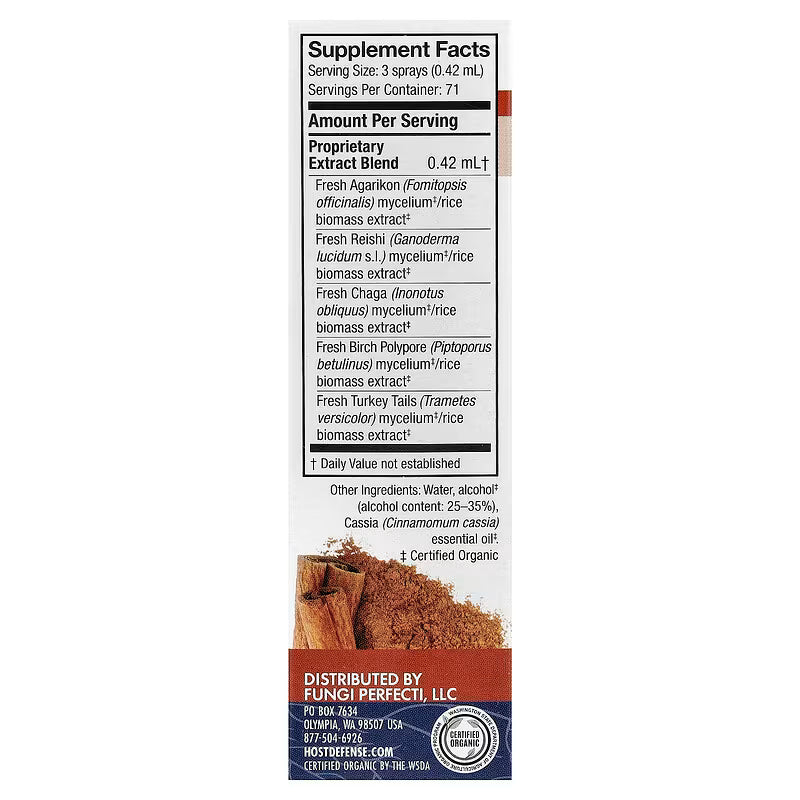 Host Defense, Mushrooms™, MycoShield® Thyroid Spray, Cinnamon, 1 fl oz (30 ml)