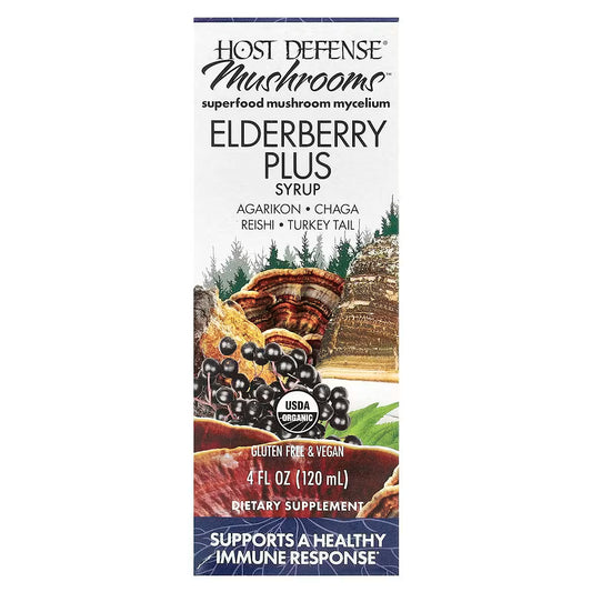 Host Defense, Mushrooms™, Elderberry Plus Syrup, 4 fl oz (120 ml)