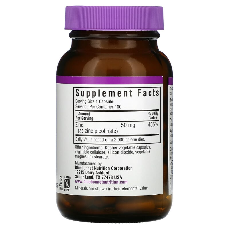 Zinc Picolinate, 50 mg, 100 Vegetable Capsules
