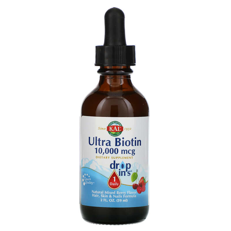 Ultra Biotin, Natural Mixed Berry Flavor, 10,000 mcg, 2 fl oz (59 ml)