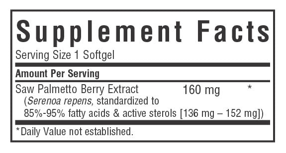 Saw Palmetto 160mg 30 Softgels