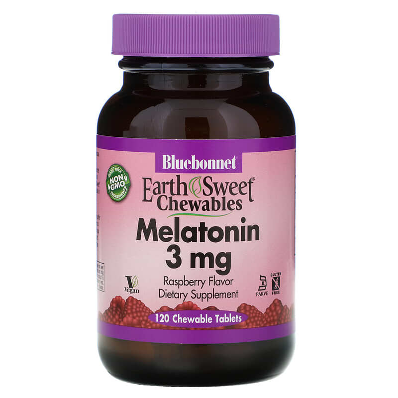 EarthSweet Chewables, Melatonin, Natural Raspberry Flavor, 3 mg, 120 Chewable Tablets