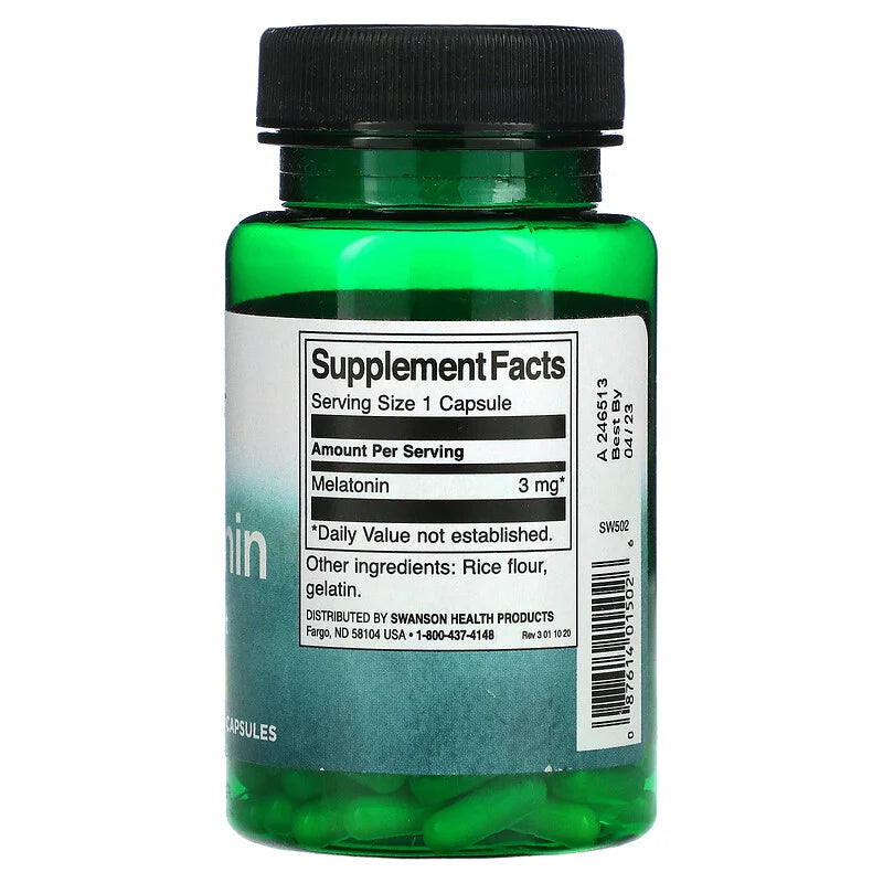 Melatonin, 3 mg, 120 Capsules