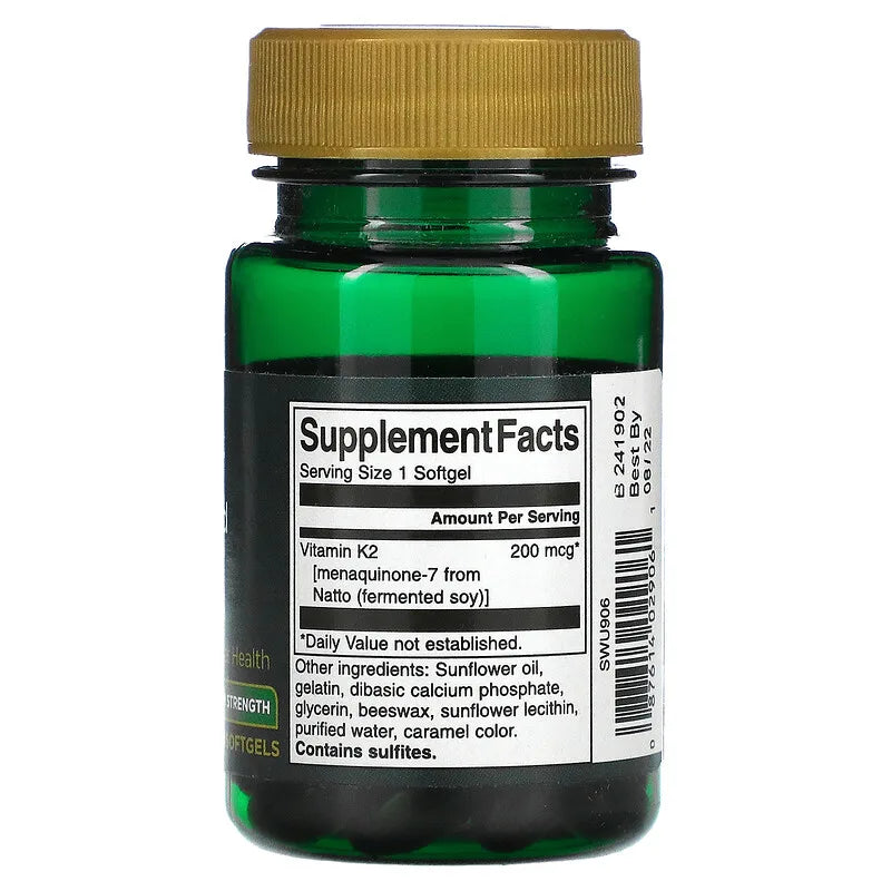 Maximum Strength, Real Food K2, 200 mcg, 30 Softgels