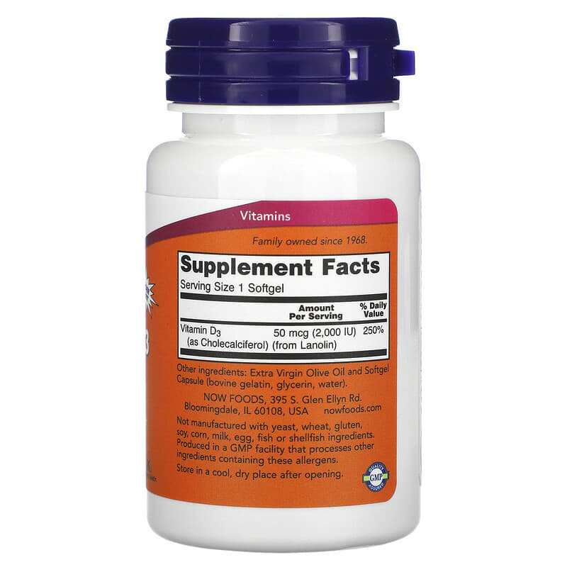 Vitamin D-3 , 50 mcg (2,000 IU), 240 Softgels