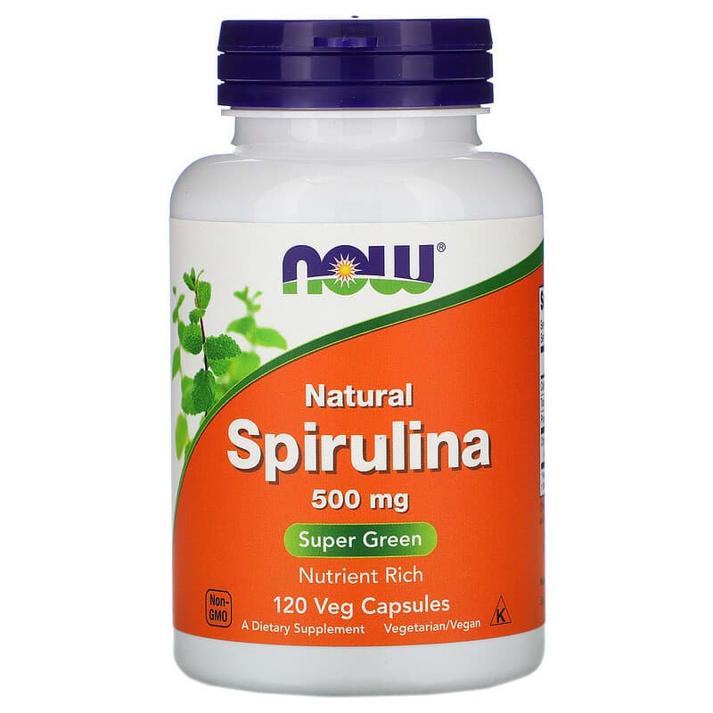 Natural Spirulina, 500 mg, 120 Veg Capsules