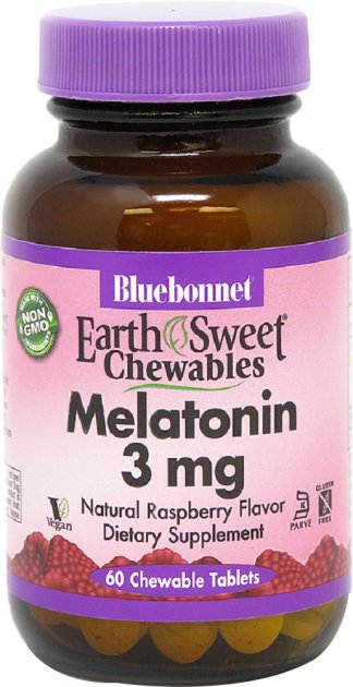 EarthSweet Chewables, Melatonin, Natural Raspberry Flavor, 3 mg, 60 Chewable Tablets