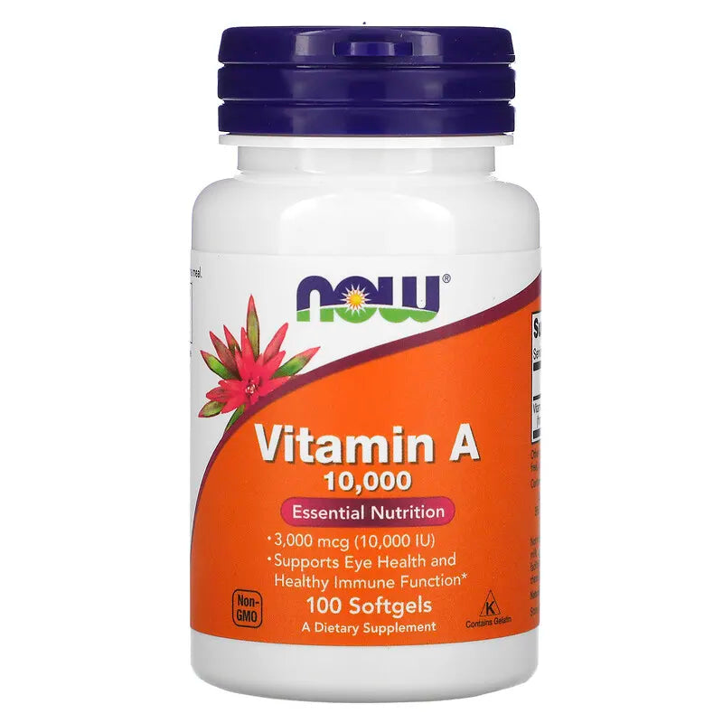 NOW Supplements, Vitamin A (Fish Liver Oil) 10,000 IU, Essential Nutrition, 100 Softgels