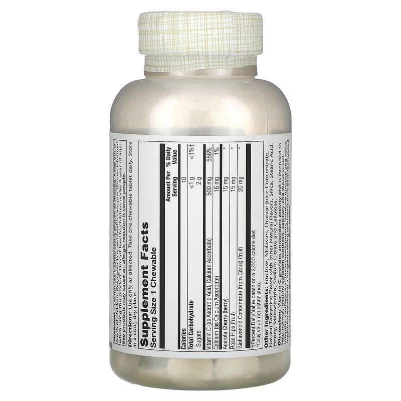 Buffered Vitamin C Chewable, Natural Orange, 500 mg, 100 Chewables