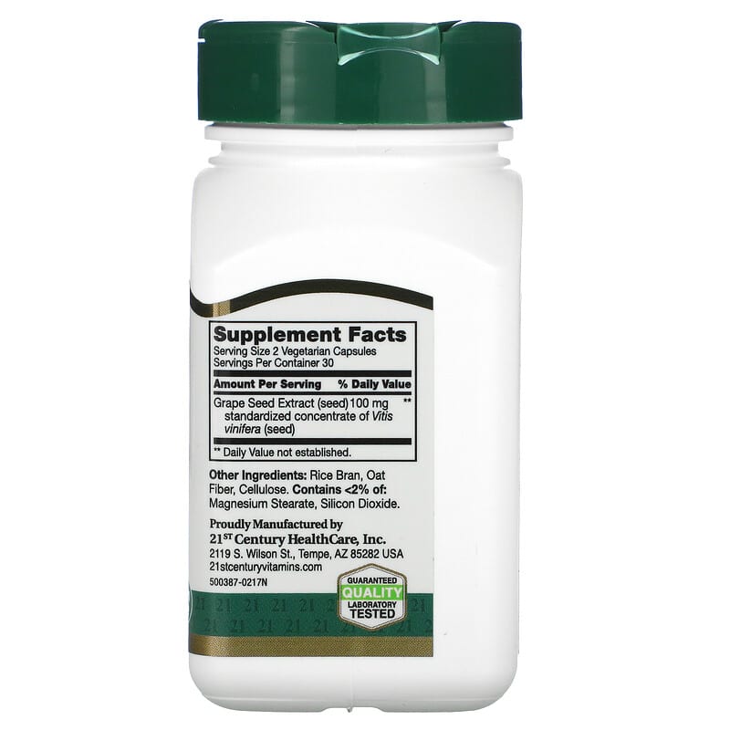 Grape Seed Extract, Standardized, 60 Vegetarian Capsules
