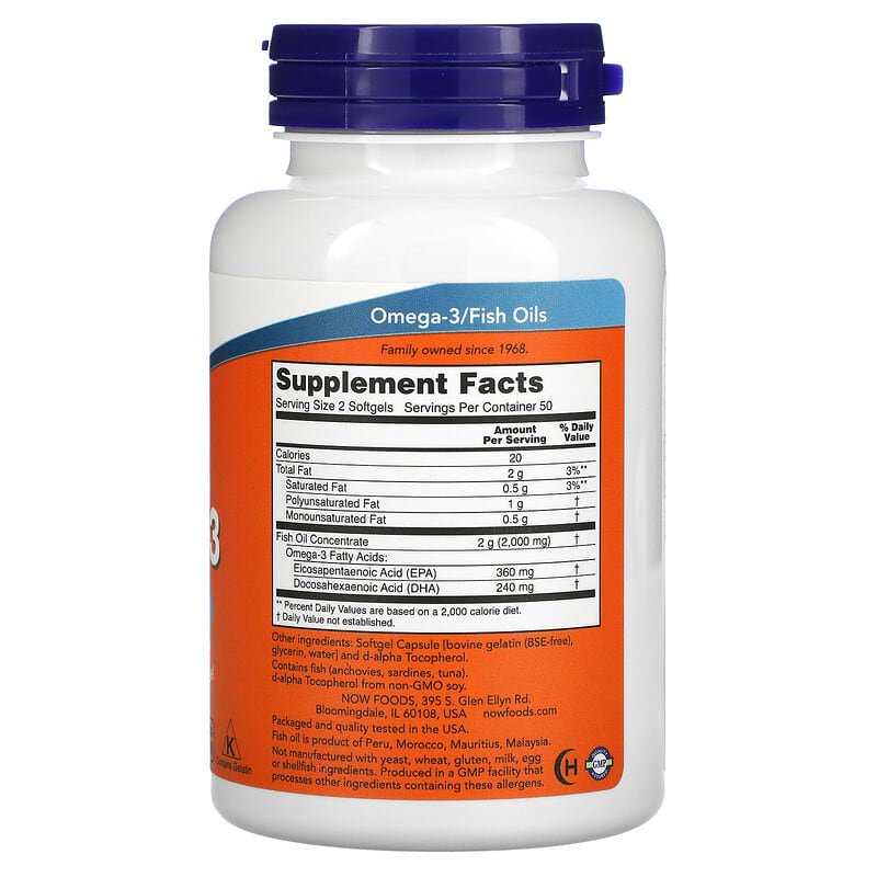 Omega-3, 180 EPA / 120 DHA, 100 Softgels