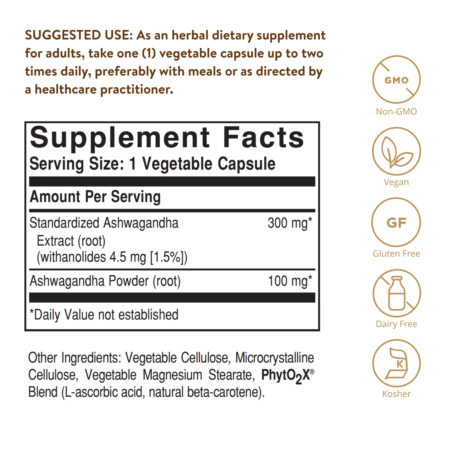 Ashwagandha Root Extract, 60 Vegetable Capsules
