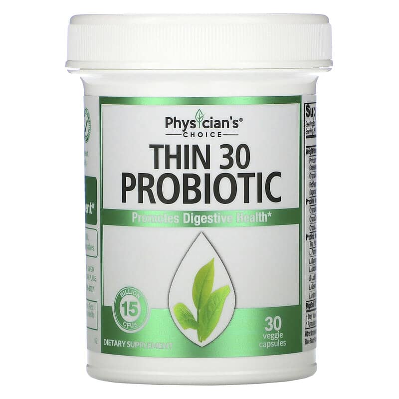 Thin 30 Probiotic, 15 Billion CFUs, 30 Veggie Capsules