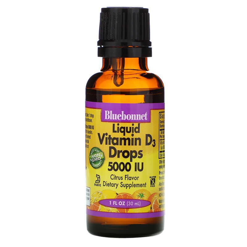 Liquid Vitamin D3 Drops 5000 IU, Natural Citrus Flavor, 1 Fl Oz