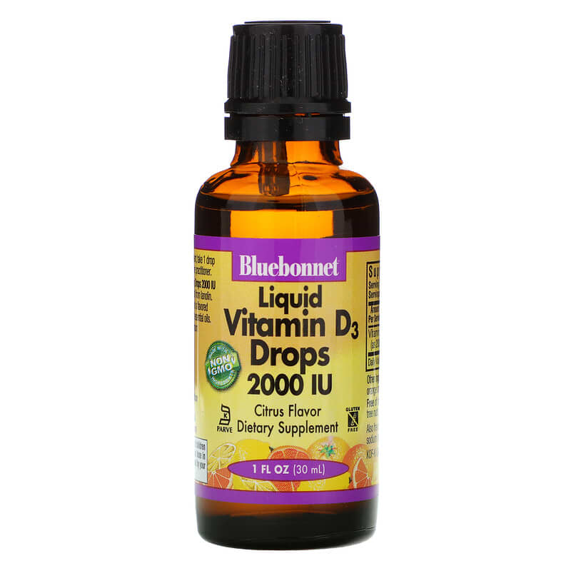 Liquid Vitamin D3 Drops 2000 IU, Natural Citrus Flavor, 1 Fl Oz
