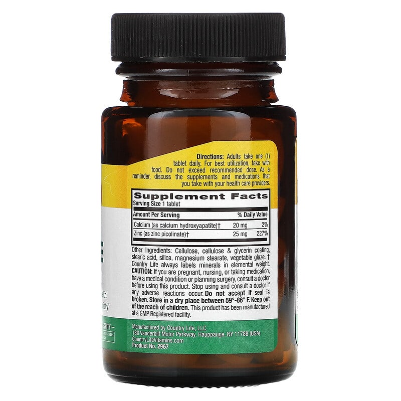 Zinc Picolinate, 25 mg, 100 Tablets