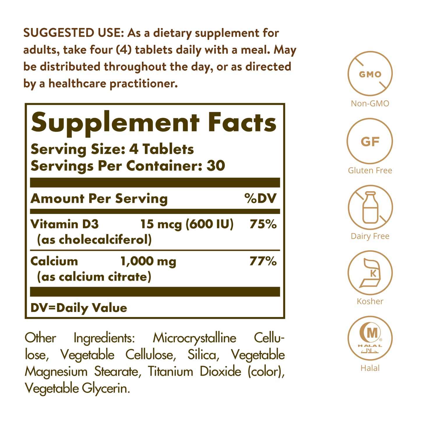 Calcium Citrate with Vitamin D3 Tablets, 120 ct