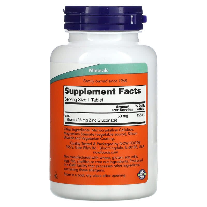 Zinc, 50 mg, 250 Tablets