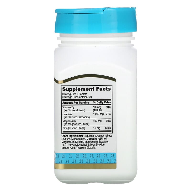 Calcium Magnesium Zinc + D3, 90 Tablets