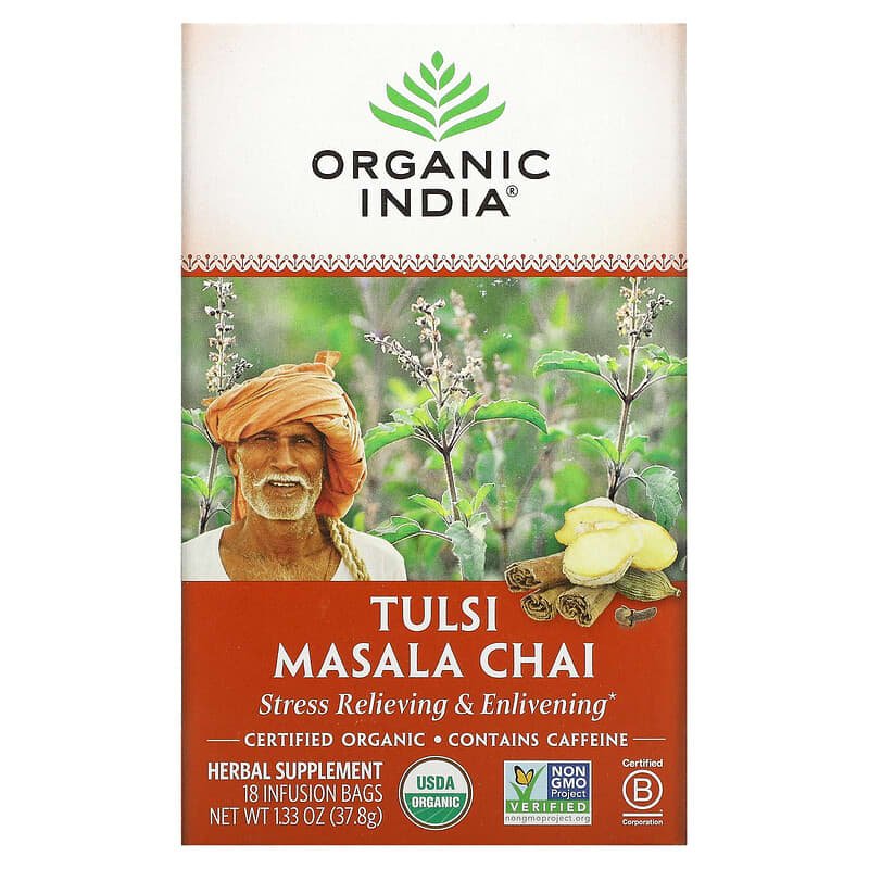 Tulsi Tea, Masala Chai, 18 Infusion Bags, 1.33 oz (37.8 g)