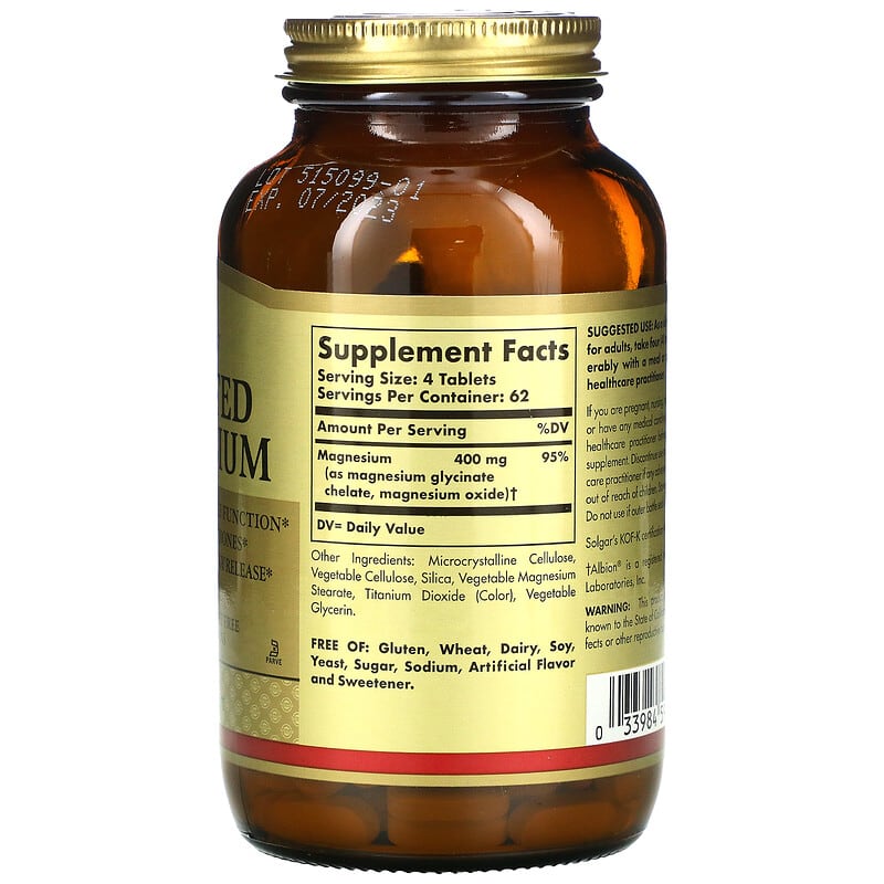 Chelated Magnesium 250 Tablets