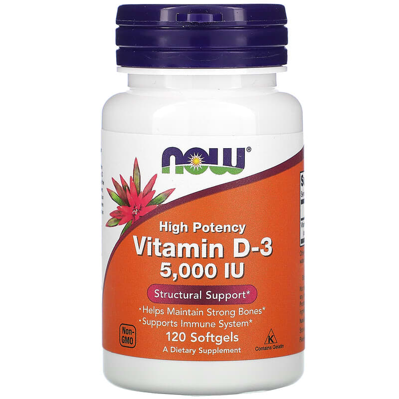 Vitamin D-3, 125 mcg (5,000 IU), 120 Softgels