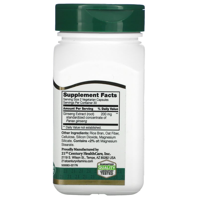 Standardized Ginseng Extract, 60 Vegetarian Capsule