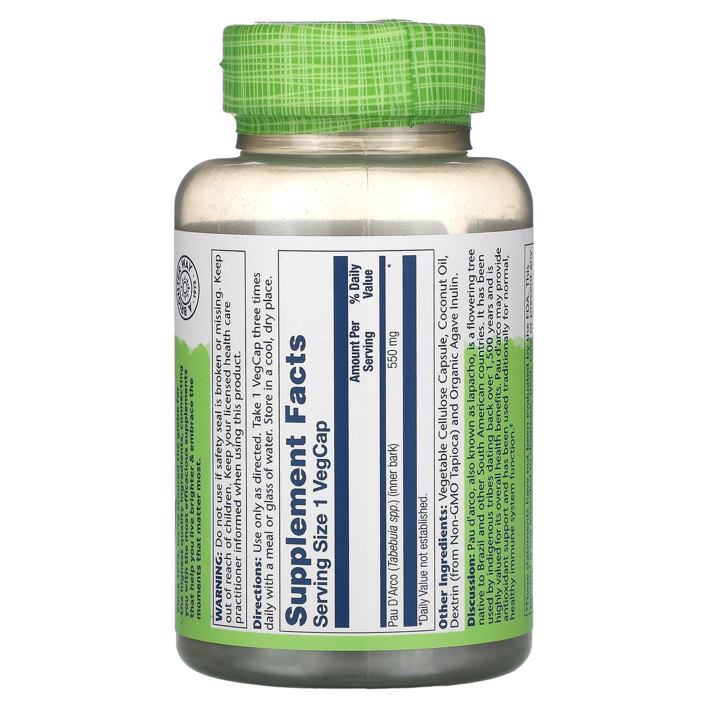 Pau D'Arco, 550 mg, 100 VegCaps