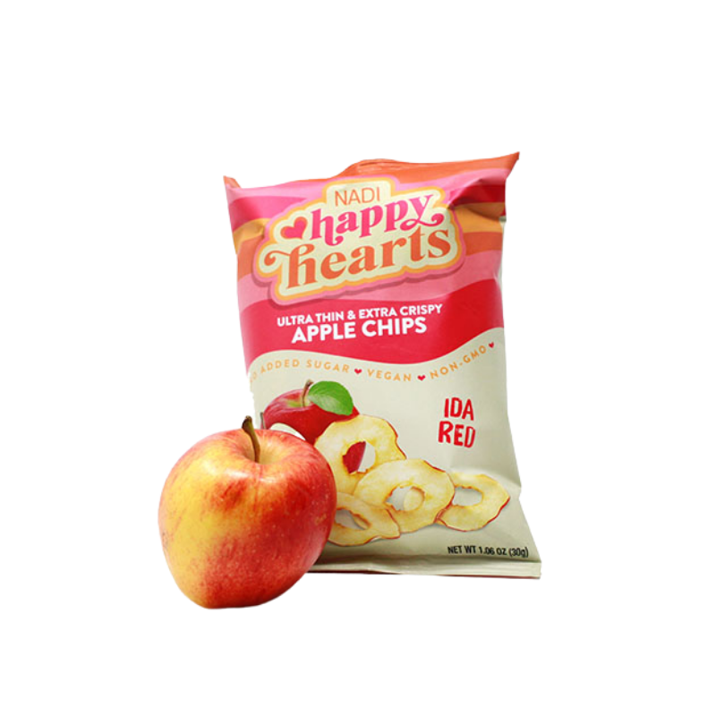 Nadi Happy hearts Apple Chips Red 1.6 Oz