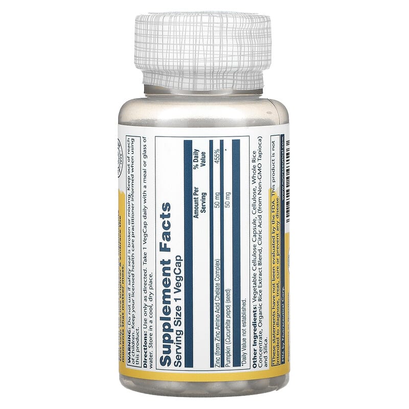 Zinc, 50 mg, 100 VegCaps