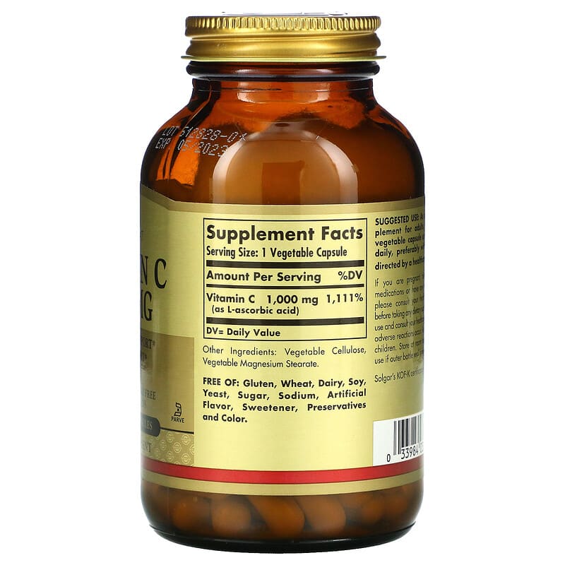 Vitamin C, 1,000 mg, 100 Vegetable Capsules