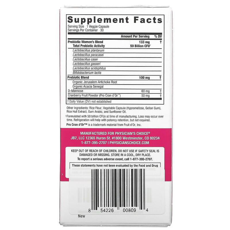 Women's Probiotic, 50 Billion CFUs, 30 Delayed Release Veggie Capsules