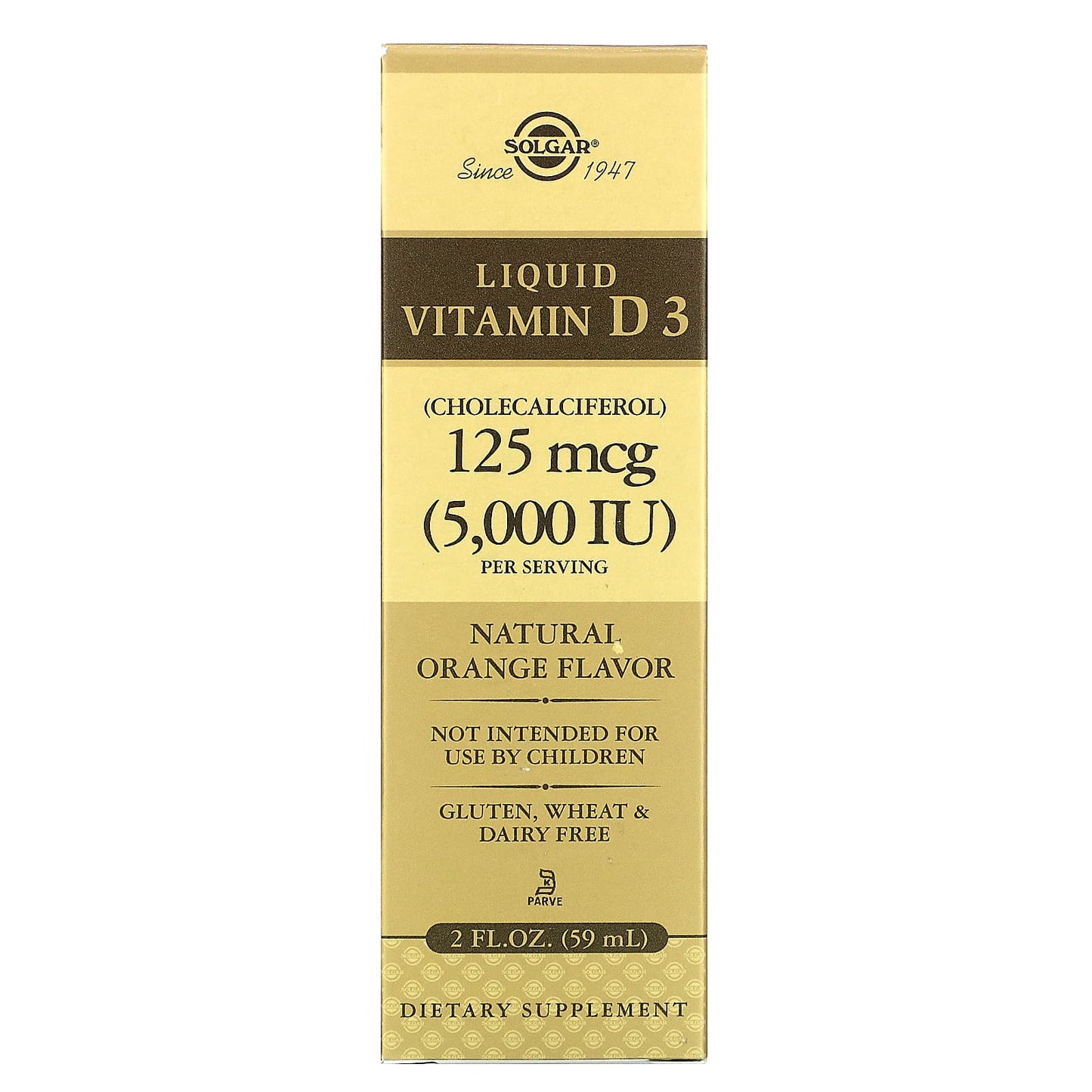 Liquid Vitamin D3, Natural Orange Flavor, 125 mcg (5,000 IU), 2 fl oz (59 ml)