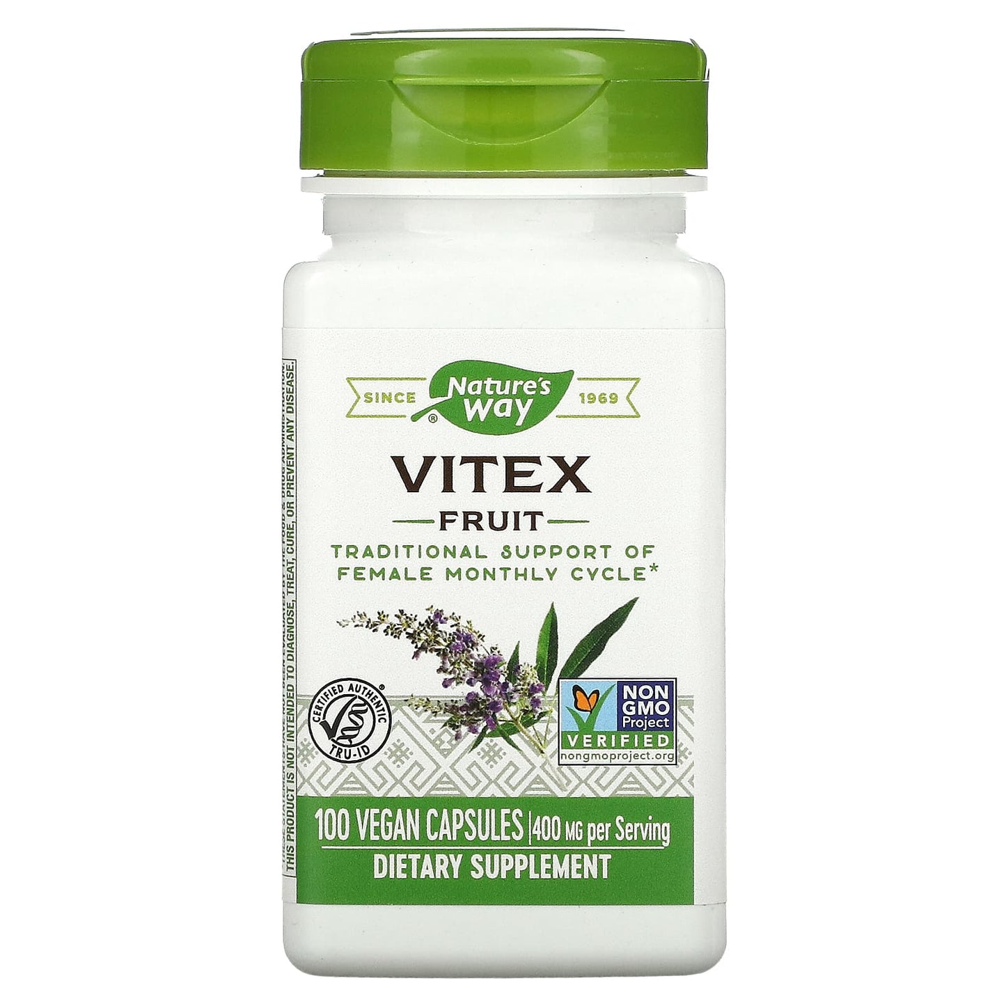 Vitex Fruit, 400 mg, 100 Vegan Capsules