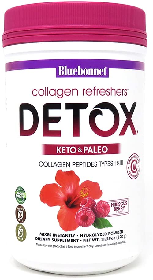 Collagen Refreshers Detox Powder, 11.29 oz, 20 Servings, Hibiscus Berry Flavor