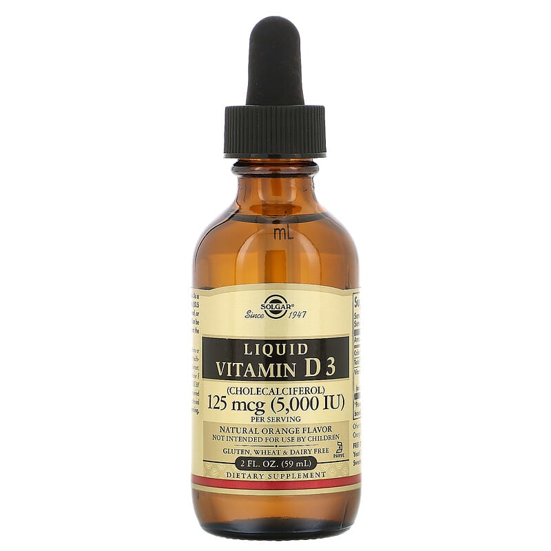 Liquid Vitamin D3, Natural Orange Flavor, 125 mcg (5,000 IU), 2 fl oz (59 ml)