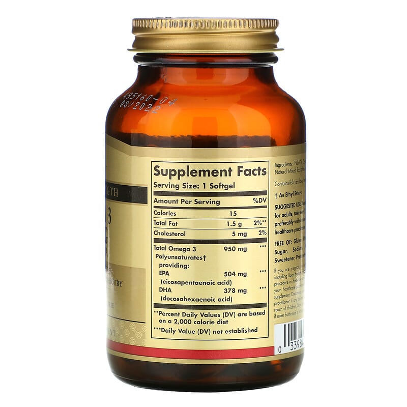 Omega-3, EPA & DHA, Triple Strength, 950 mg, 50 Softgels