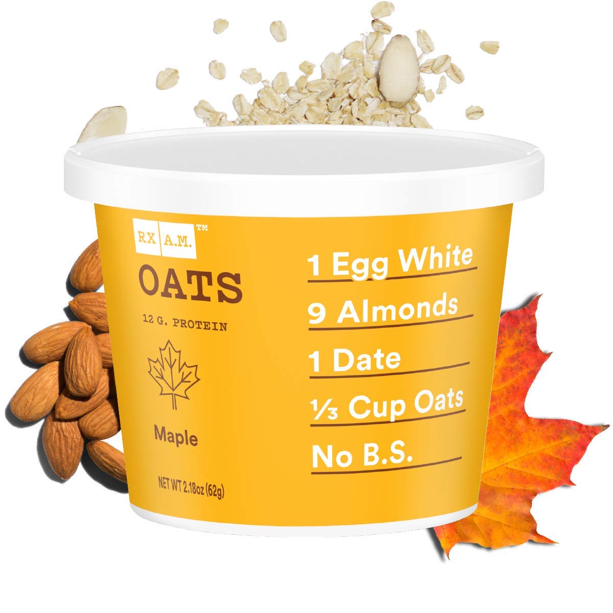 RXBAR, Rx A.M. Oats, Maple, 12ct, 2.18oz Cups, 12 Gluten Free Oatmeal Cups