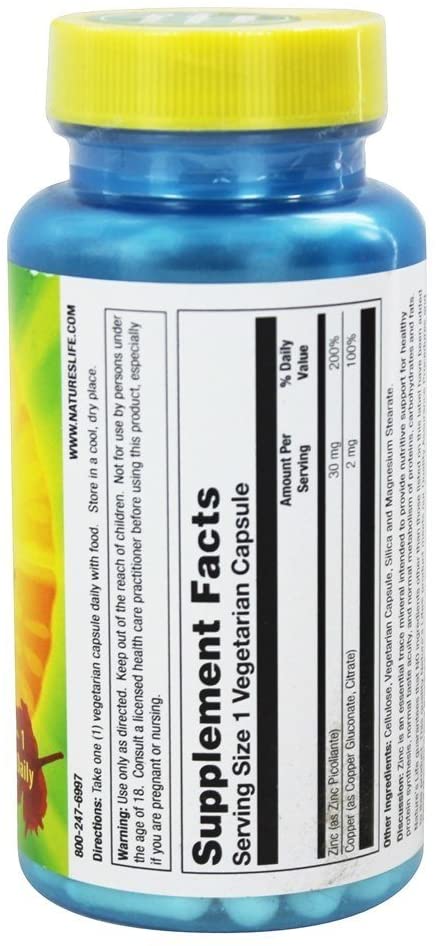 Zinc Picolinate 30mg, 100 Capsules