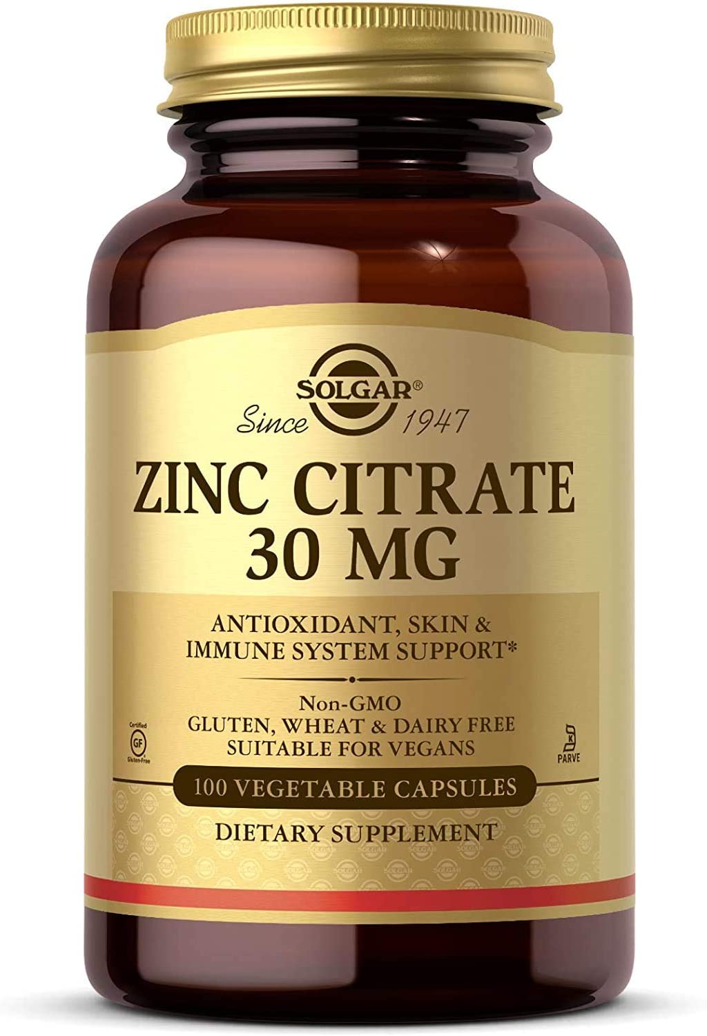 Zinc Citrate 30 mg 100 Vegetable Capsules