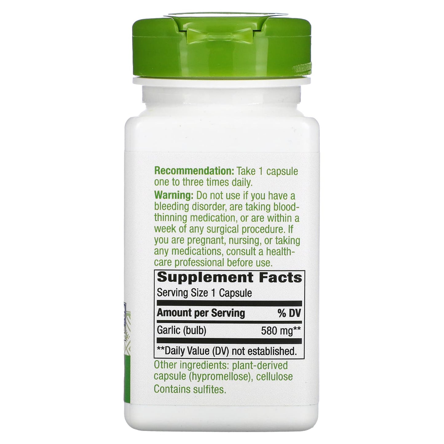 Garlic Bulb, 580 mg, 100 Vegan Capsules