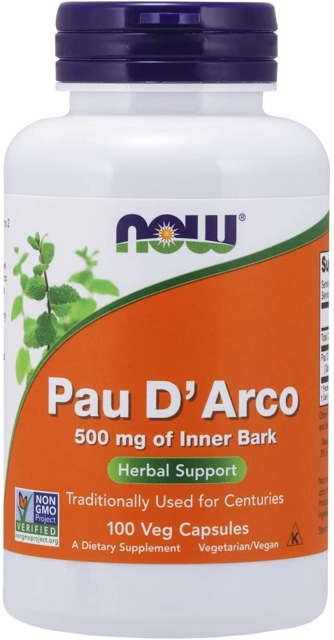 Pau D'Arco (Tabebuia heptaphylla) 500 mg, Herbal Support, 100 Veg Capsules