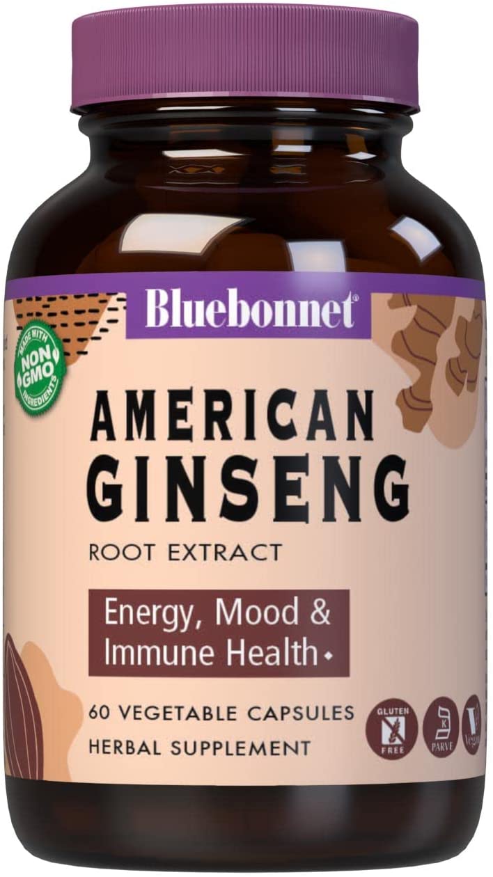 BlueBonnet American Ginseng Root Extract Supplement, 60 Count