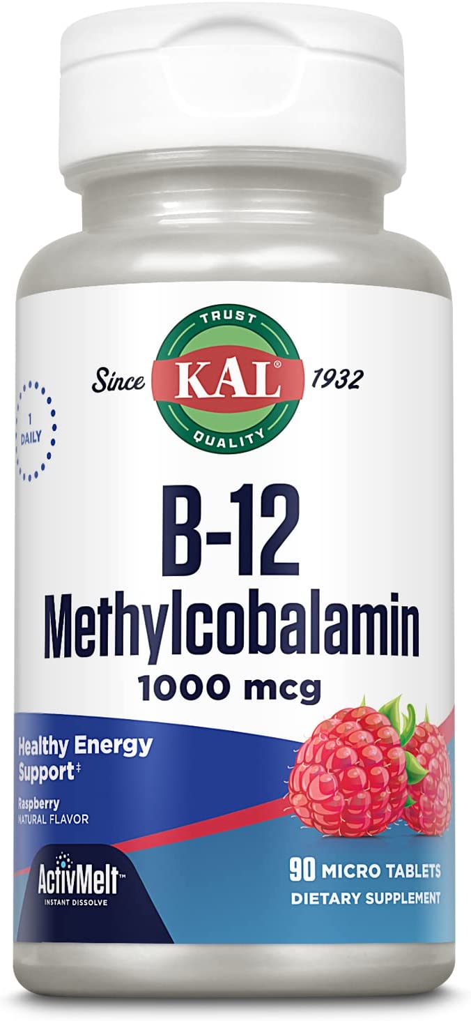 B-12 Methylcobalamin Active Melt Raspberry Tablets, 1000 mcg, 90 Count