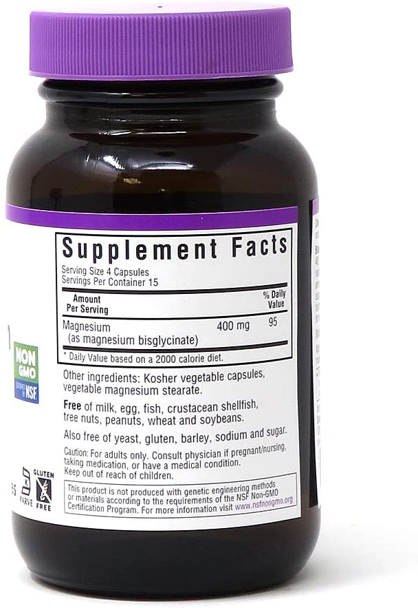 Magnesium Glycinate 400mg, 60 Veggie Capsules