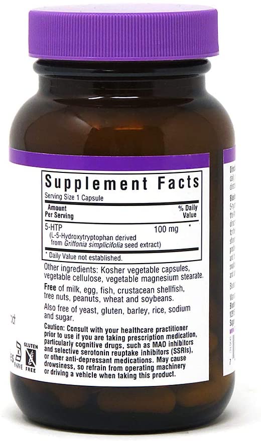 5-HTP (Hydroxytrypophan) 100mg, 60 Vegetable Capsule